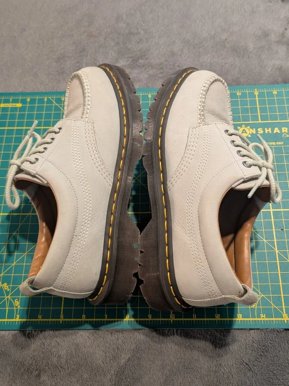 Dr. Martens Sage Green Lowell Men's Shoes | Buttersoft Leather Moc Toe Shoes
